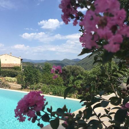 Gite En Cevennes Du Sud, Bergerie Restauree Au Rez De Jardin D'Une Bastide Avec Piscine, Vue Exceptionnelle, Authenticite Et Confort Saint-Laurent-le-Minier Eksteriør billede